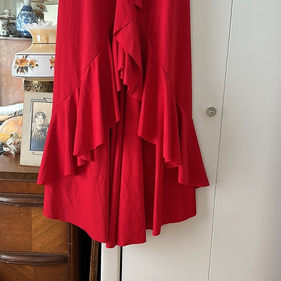 Red Ruffle Train Formal - Picture 10 of 12